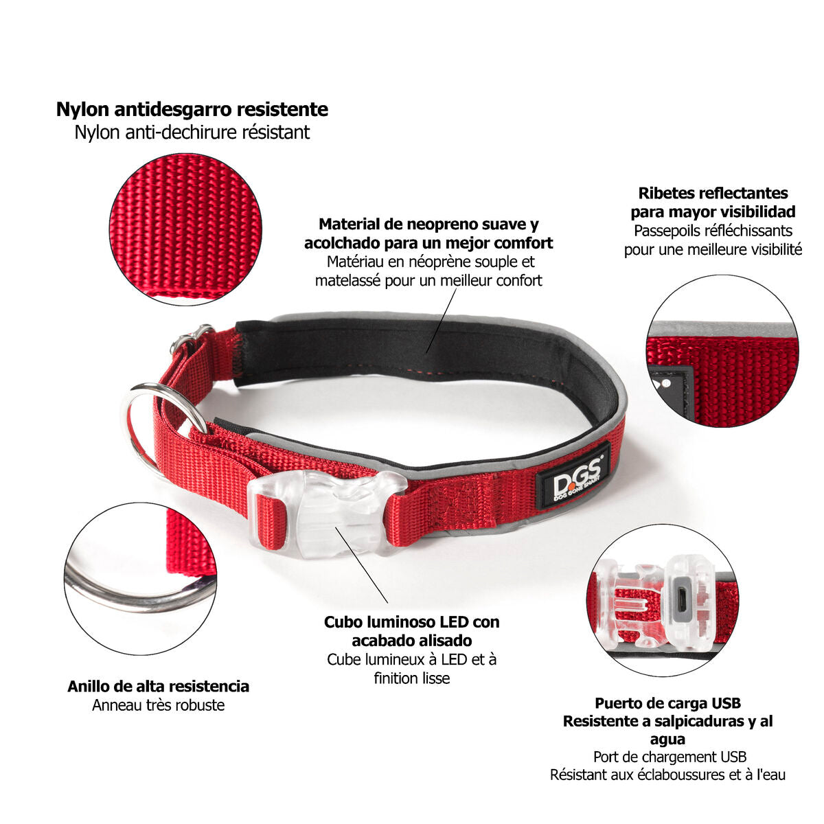 Dog collar Dog Gone Smart Red 20 Light-2