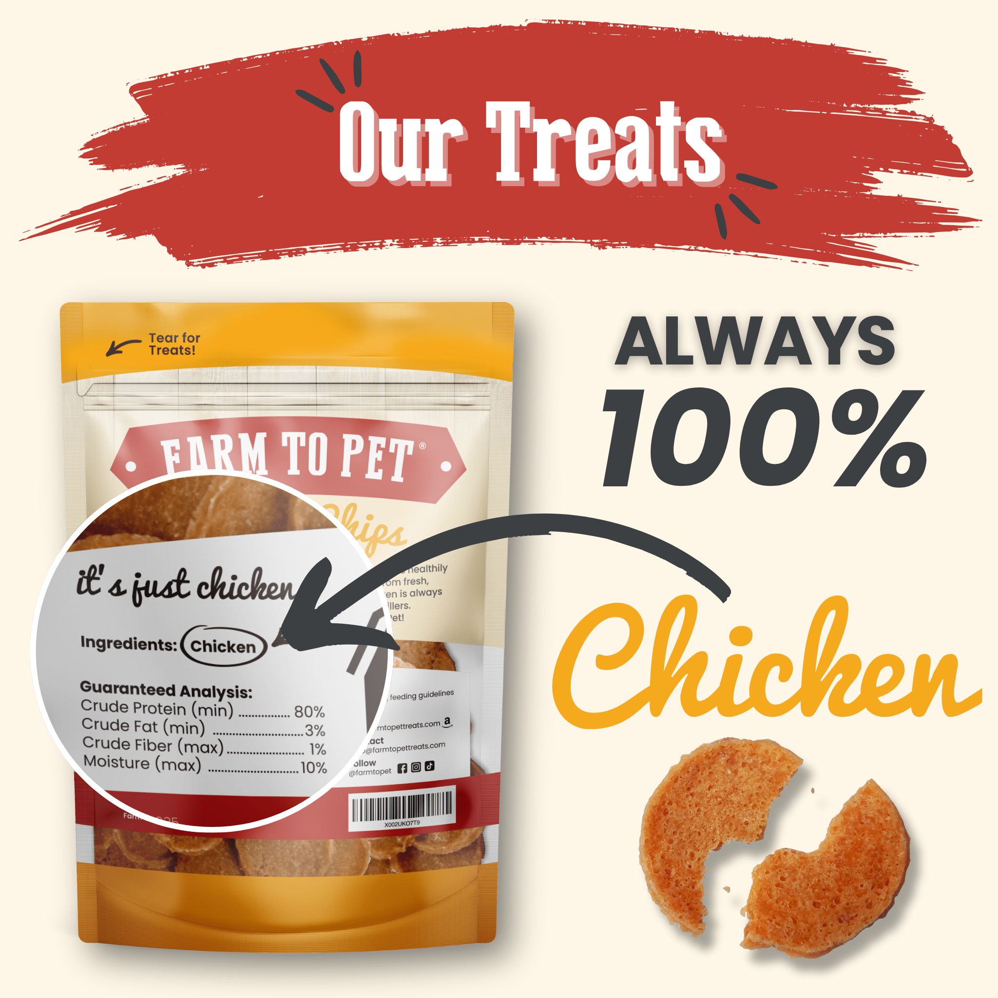 Chicken Chips for Dogs | All-Natural Single-Ingredient Dog Treats-1