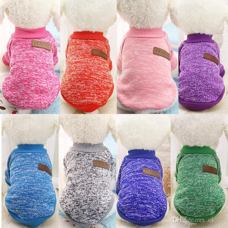 Free shipping Classics Pet Dog Sweater Coat Clothes Autumn Warm